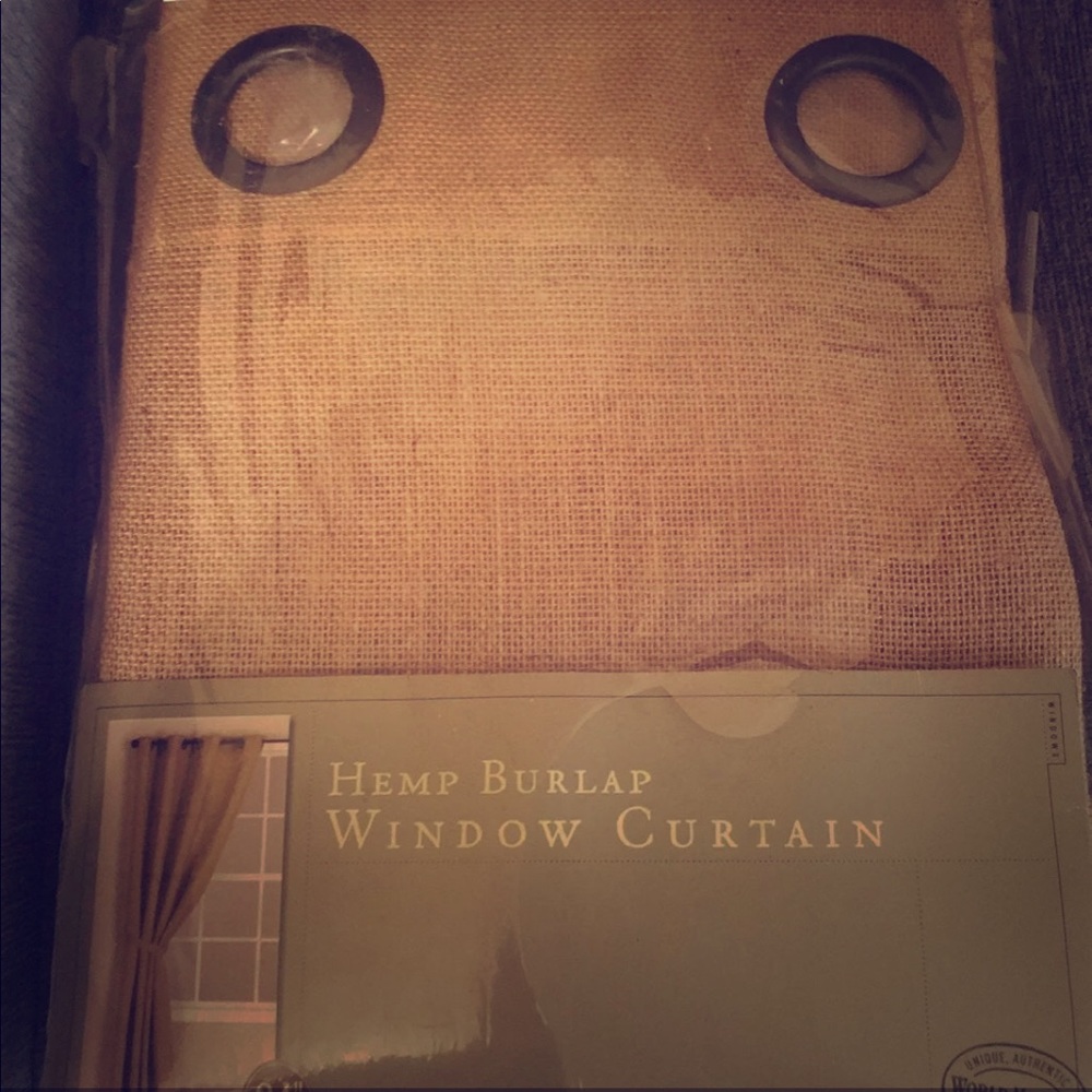Hemp burlap window curtains